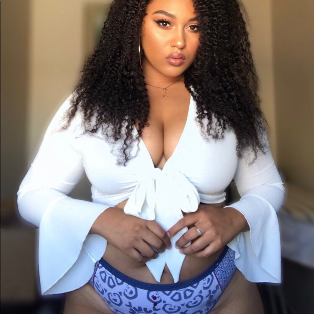 White Crop Tie Top